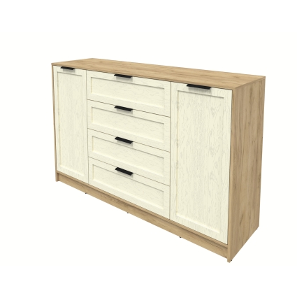 Тумба Тренд КТ-Т160 (Дуб золотой ЛДСП/ Дуб снежный ЛМДФ) Ш1600 В1020 Г451